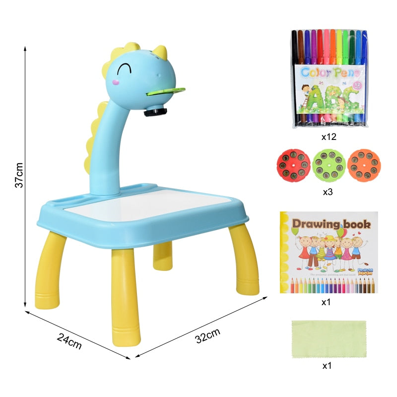 Mesa Mix 4 Em 1 Para Desenhar Projetor Infantil Jogo De Pçs